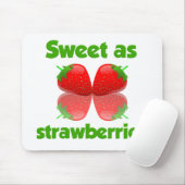Aardbeien mousepad muismat (Met muis)