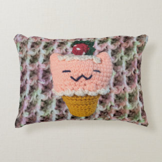 Aardbeien-N-Cream Ice Cream Cone Amigurumi Cat Accent Kussen