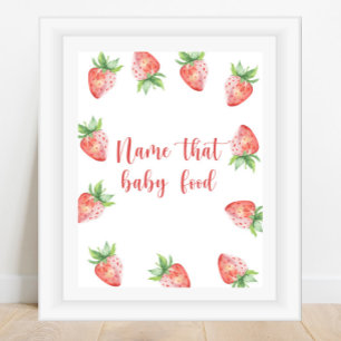 Aardbeien - naam die babyvoedsel poster