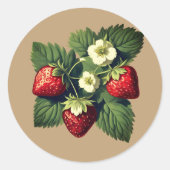 aardbeien NO2 Ronde Sticker (Voorkant)