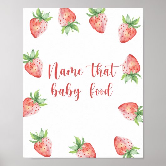 Aardbeien - noem dat baby voedsel poster (Voorkant)