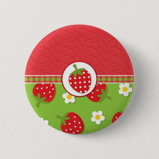Aardbeien Ondergrens Ronde Button 5,7 Cm