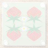 Aardbeien Onderzetter van glas (Achterkant)