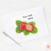 Aardbeien op bladeren vierkante sticker (Envelop)