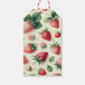 Aardbeien op Crème Waterverf Bessen Cadeaulabel (Achterkant)