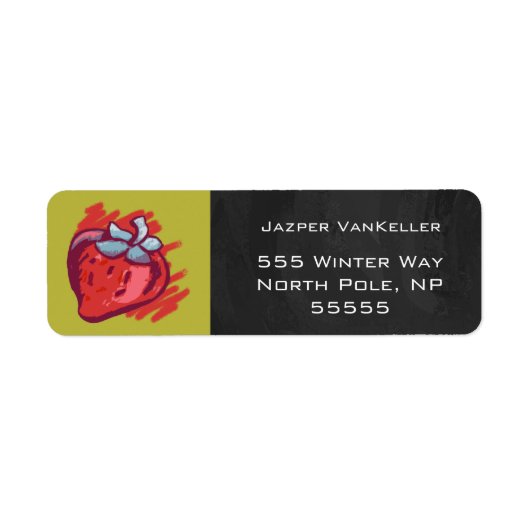 aardbeien op goudvlotten etiket (Voorkant)