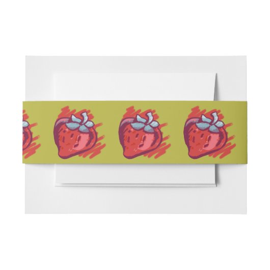 aardbeien op goudvlotten uitnodigingen wikkel (Voorkant Voorbeeld)