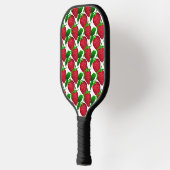 Aardbeien op wit achtergrondpatroon pickleball paddle (Links)