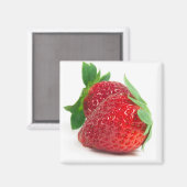Aardbeien op wit magneet (Voorkant / Achterkant)