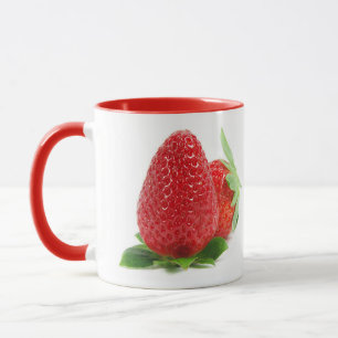Aardbeien op wit mok