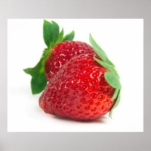 Aardbeien op wit poster
