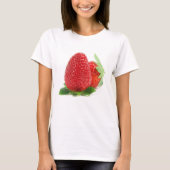 Aardbeien op wit t-shirt (Voorkant)