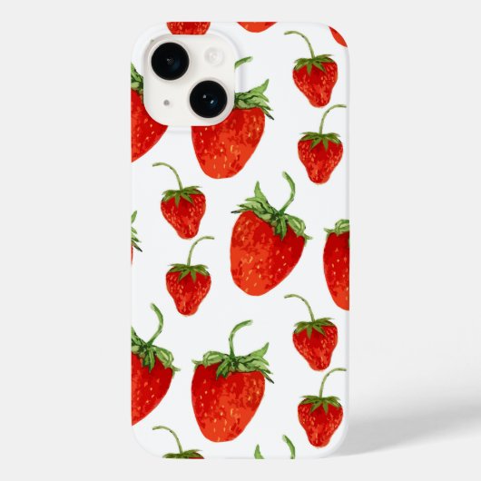 aardbeien op witte iPhone-tas Case-Mate iPhone Case (Achterkant)