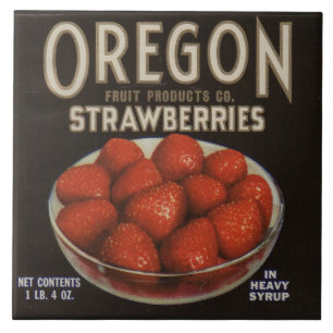 Aardbeien Oregon uit de jaren 1930 Tegeltje