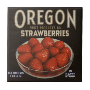 Aardbeien Oregon uit de jaren 1930 Tegeltje