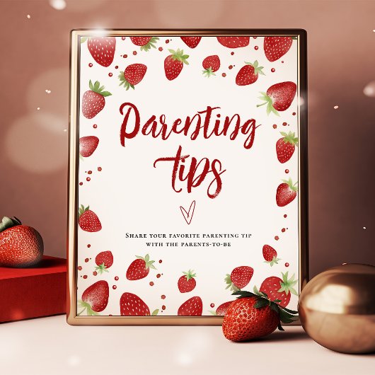Aardbeien Ouderschap Tips 8x10 Tafelbord Poster