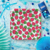 Aardbeien  papieren bordje (Feest)