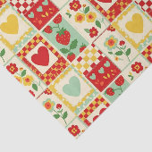 Aardbeien Patchwork Picknicken Tissuepapier (Detail)