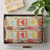 Aardbeien Patchwork Picknicken Tissuepapier (Geschenk)