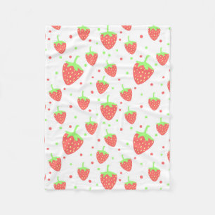 Aardbeien patroon fleece deken
