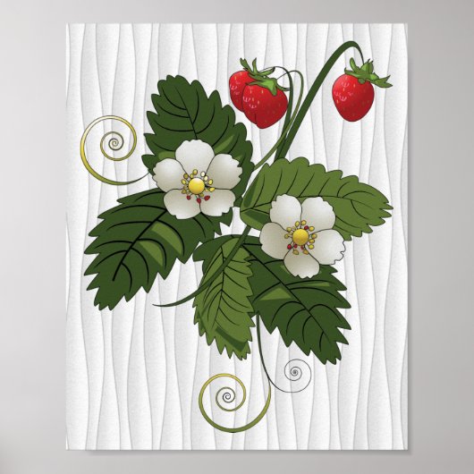 Aardbeien Plant Poster (Voorkant)