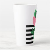 Aardbeien Plant Zwarte strepen Latte Mok (Voorkant)