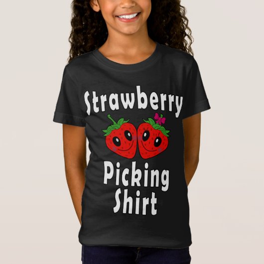 Aardbeien plukken Aardbeien in liefde Grappige kos T-shirt (Voorkant)