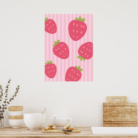 Aardbeien Poster (Keuken)