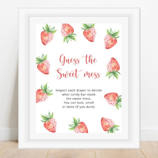 Aardbeien - raad het zoete puinspel poster