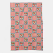 Aardbeien Red Gingham en Blue Slate Checkered Theedoek (Verticaal)