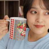 Aardbeien Red Gingham en Blue Slate Koffiemok