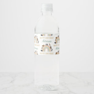 Aardbeien Regenboogdieren Oerwoud Birthday naam Waterfles Etiket