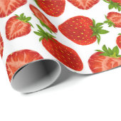 Aardbeien Retro Cadeaupapier (Rol Hoek)