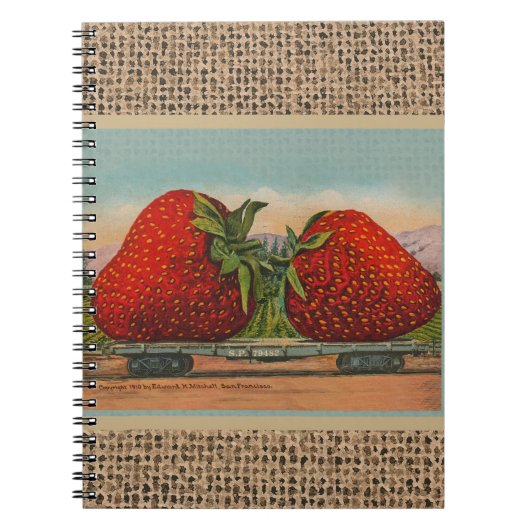 Aardbeien Reus Antieke Fruit Plezier Notitieboek (Voorkant)