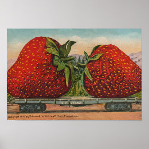 Aardbeien Reus Antieke Fruit Plezier Poster