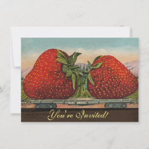 Aardbeien Reus Antieke Fruit Pret Kaart
