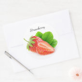Aardbeien Ronde Sticker (Envelop)