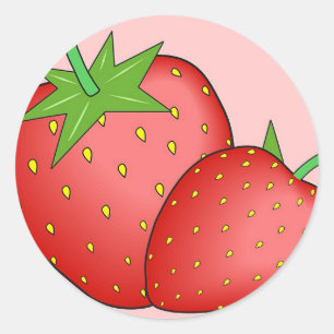 Aardbeien Ronde Sticker