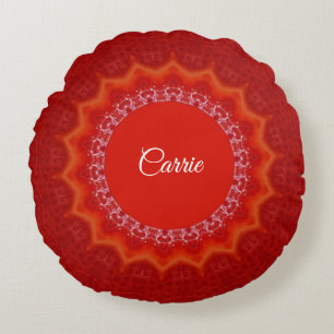 Aardbeien Rood Gelatine Vorm Met Monogram Rond Kussen