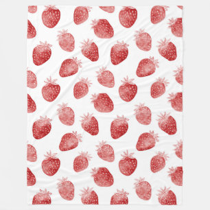 Aardbeien Rood Witte Stippen Fleece Deken