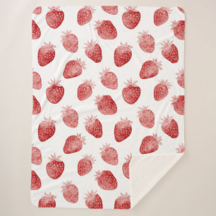 Aardbeien Rood Witte Stippen Sherpa Deken