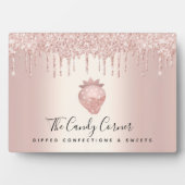 Aardbeien Roos Gold Glitter Stationt dessert Sweet Fotoplaat (voorkant)