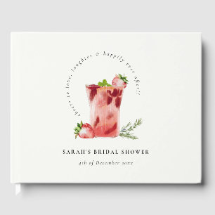 Aardbeien Roze Margarita Cocktail Bruidsmeisjesfee Gastenboek
