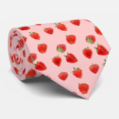 Aardbeien Roze Stropdas (Opgerold)