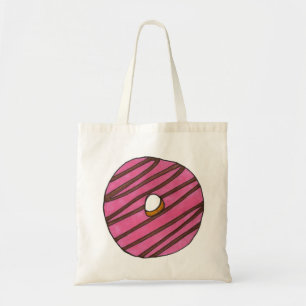 Aardbeien Roze Zebra Stripe Donut Doughnut Tas