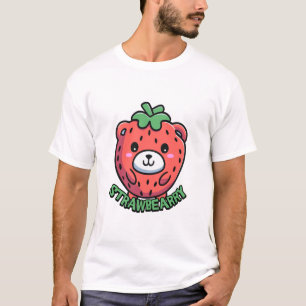 Aardbeien! Schattigee aardbei Beer Pun Cartoon T-shirt