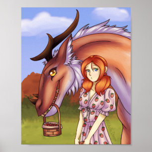 Aardbeien schoppen poster