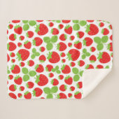 aardbeien Sherpa Blanket Deken (Voorkant (horizontaal))