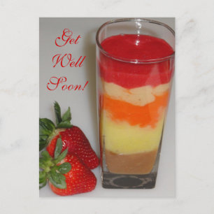 Aardbeien Smoothie Zoet  Fruit Beterschap Briefkaart