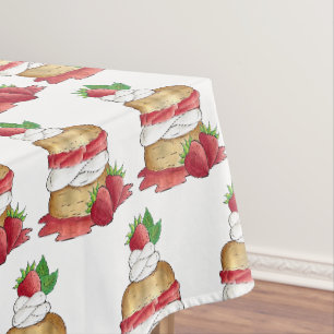 Aardbeien Sortcake Cakdessert Aardbeien Tafelkleed